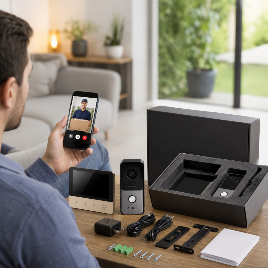 Videocitofono digitale con monitor e kit di accessori